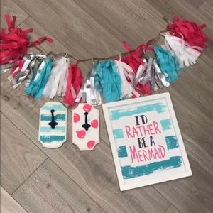 I’d rather be a mermaid girls bathroom decor.